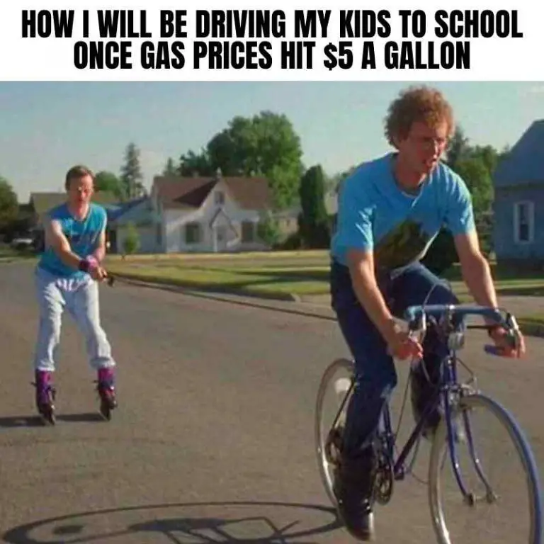 Driving thwe kids to school with high gas prices - Napolean Dynamite Gas Price meme